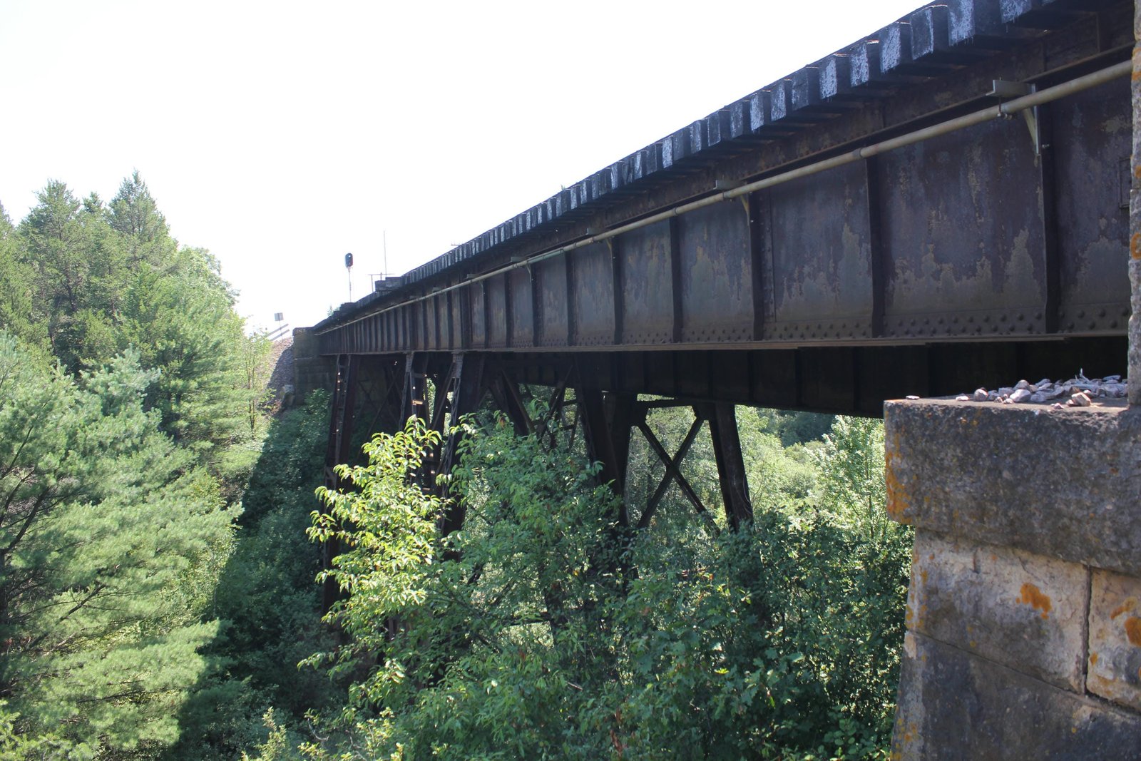 Looking west along north track